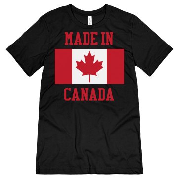 Made In Canada Flag Unisex Canvas Jersey Tee