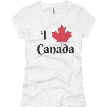I Love Canada Junior Fit Basic Bella Favorite Tee
