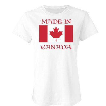Made In Canada T-shirt Junior Fit Bella Sheer Longer Length Rib Tee