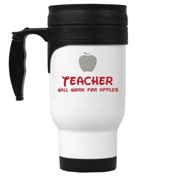 Work For Apples Travel  14oz White Stainless Steel Travel Mug