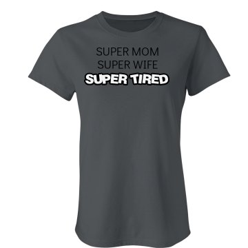 Super Tired Junior Fit Bella Crewneck Jersey Tee