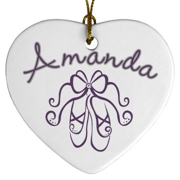 Ballet Name Ornament Porcelain Heart Ornament