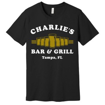Charlie's Bar & Grill Unisex Gildan Heavy Cotton Crew Neck Tee