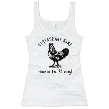 Wings Restaurant Business Junior Fit Bella Sheer Longer Length Rib Tank Top