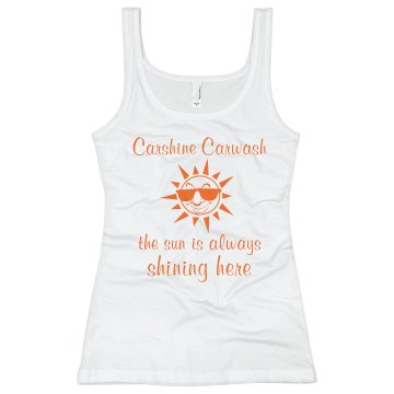 Carwash Business Tank Junior Fit Bella Sheer Longer Length Rib Strap Tank Top