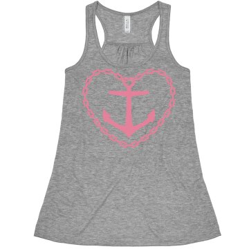 Achor of Love Crop Misses Bella Flowy Boxy Lightweight Crop Tank