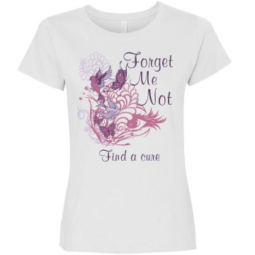 Forget Me Not Alzheimers Junior Fit Bella Sheer Longer Length Rib Tee