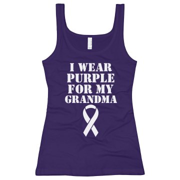 Alzheimer's I Wear Purple Junior Fit Bella Longer Length 1x1 Rib Tank Top