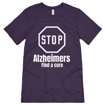 Stop Alzheimers Unisex Canvas Jersey Tee