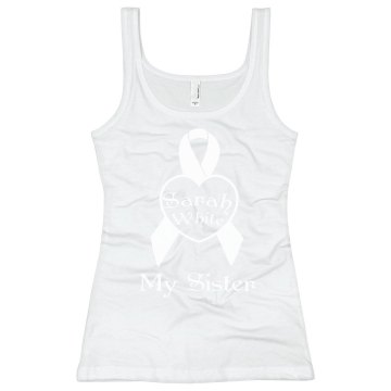 Alzheimers My Sister Junior Fit Bella Longer Length 1x1 Rib Tank Top