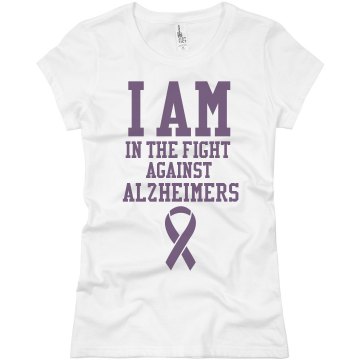 I Fight Alzheimers Junior Fit Bella Sheer Longer Length Rib Tee