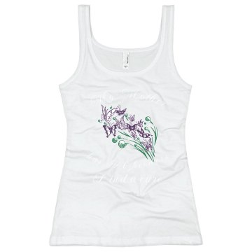 Find a Cure Alzheimers Junior Fit Bella Longer Length 1x1 Rib Tank Top