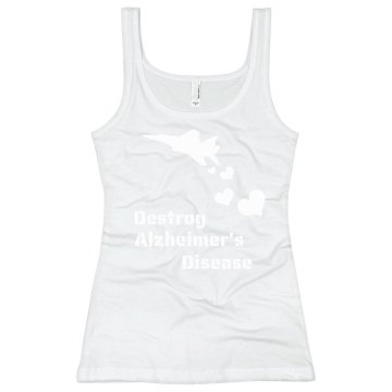 Destroy Alzheimer's Junior Fit Bella Longer Length 1x1 Rib Tank Top