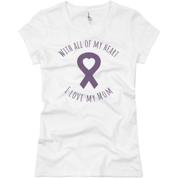 Alzheimers All My Heart Junior Fit Basic Bella Favorite Tee