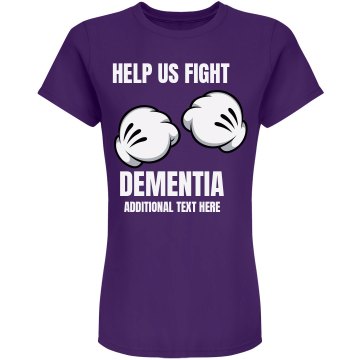 Fight Dementia Junior Fit Bella 1x1 Rib V-Neck Tee