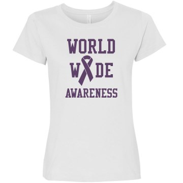 Alzheimer's Awareness Junior Fit Bella Sheer Longer Length Rib Tee
