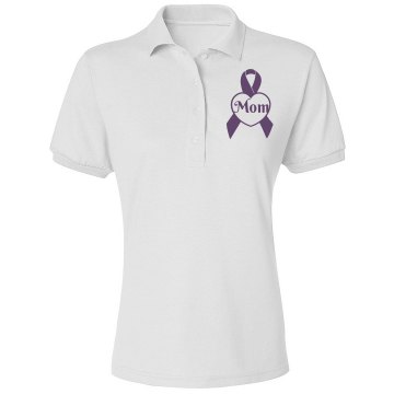 Alzheimers Purple Ribbon Misses Relaxed Fit IZOD Silkwash Stretch Polo