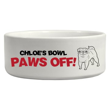 Paws Off! Ceramic Pet Bowl