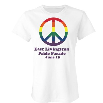 Gay Pride Parade Junior Fit Bella Sheer Longer Length Rib Tee