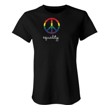 Gay Rights Equality Junior Fit Bella Sheer Longer Length Rib Tee