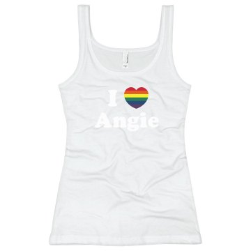 I Love Angie Gay Rights Junior Fit Bella Longer Length 1x1 Rib Tank Top