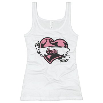 Satin Trim Heart Cami Bella Junior Fit Contrast Satin Trim Cami