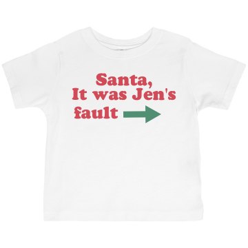 Santa, It Was Sis' Fault Toddler American Apparel 3/4 Sleeve Baseball Tee
