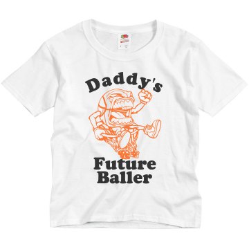Daddy's Baller Youth Bella Girl 1x1 Rib Cap Sleeve Tee