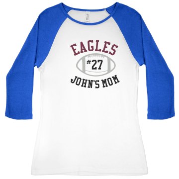 John's Mom Junior Fit Bella 1x1 Rib 3/4 Sleeve Raglan Tee