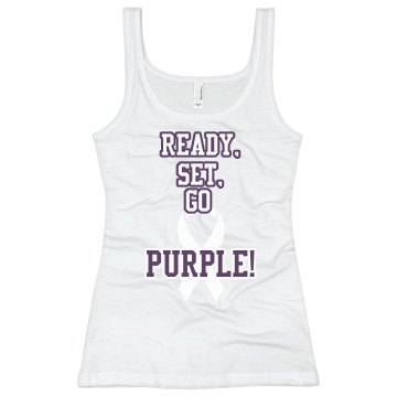Alzheimers Ready, Set, Go Junior Fit Bella Longer Length 1x1 Rib Tank Top