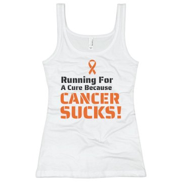 Cancer Sucks Tank Junior Fit Basic Bella 2x1 Rib Tank Top