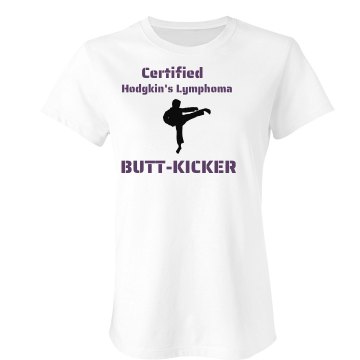 Lymphoma Butt-Kicker Tee Junior Fit Bella Crewneck Jersey Tee