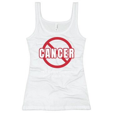 Eliminate Cancer Junior Fit Bella Sheer Longer Length Rib Tank Top