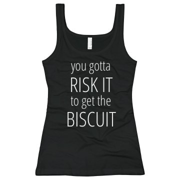 Risk It for the Biscuit Junior Fit Bella Sheer Longer Length Rib Tank Top