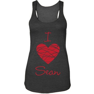 I Love Sean Junior Fit Bella Sheer Longer Length Rib Racerback Tank Top