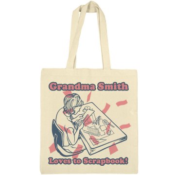 Grandma Loves Scrapbook Liberty Bags Canvas Bargain Tote Bag