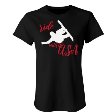USA Snowboard Junior Fit Bella Crewneck Jersey Tee