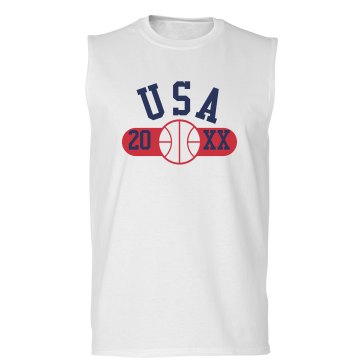 USA Basketball Unisex Gildan Ultra Cotton Sleeveless Tee