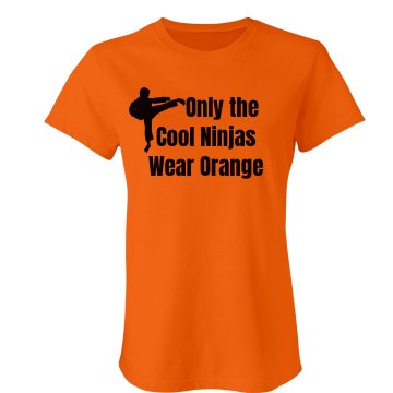 Cool Ninjas Wear Orange Junior Fit Bella Crewneck Jersey Tee