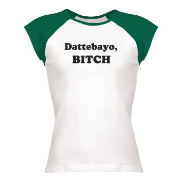 Dattebayo, Bitch Junior Fit Bella 1x1 Rib Cap Sleeve Raglan Tee