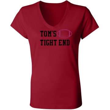 Tom's Tight End Junior Fit Bella Sheer Longer Length Rib V-Neck Tee 