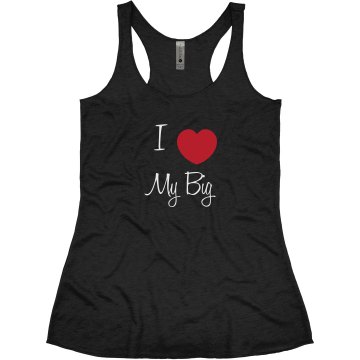 Heart My Big Junior Fit Bella Triblend Racerback Tank
