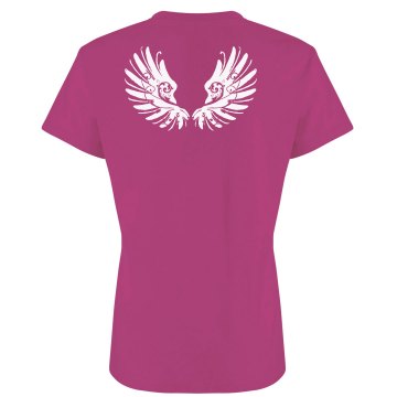 Pretty Angel Wings Junior Fit Bella Sheer Longer Length Rib Tee