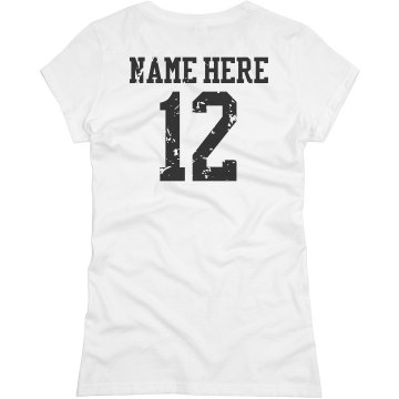 Dolphins Softball w/ Back Junior Fit Basic Bella Favorite Tee