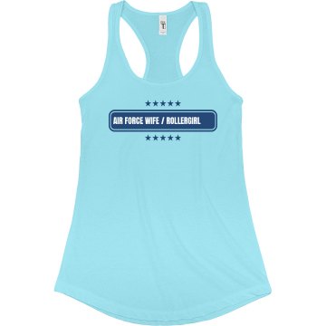 Air Force Wife/Rollergirl Junior Fit Bella Sheer Longer Length Rib Racerback Tank Top