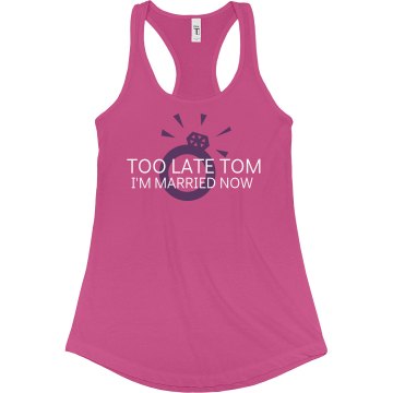 Too Late! Junior Fit Bella Sheer Longer Length Rib Racerback Tank Top