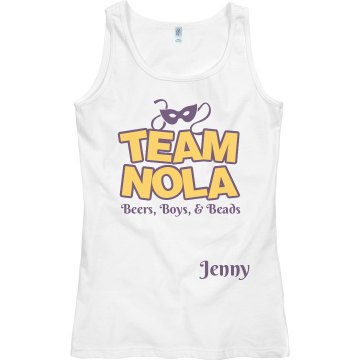 Team Nola Junior Fit Bella Sheer Longer Length Rib Tank Top