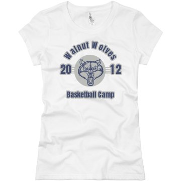 Walnut Wolves Basketball Junior Fit Basic Bella Favorite Tee
