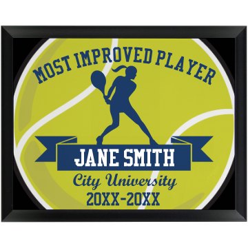 Tennis Player Plaque Round Wood Plaque