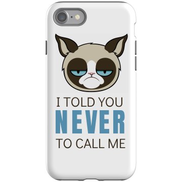 Grumpy Cat Hates Calls Rubber iPhone 4 & 4S Case Black